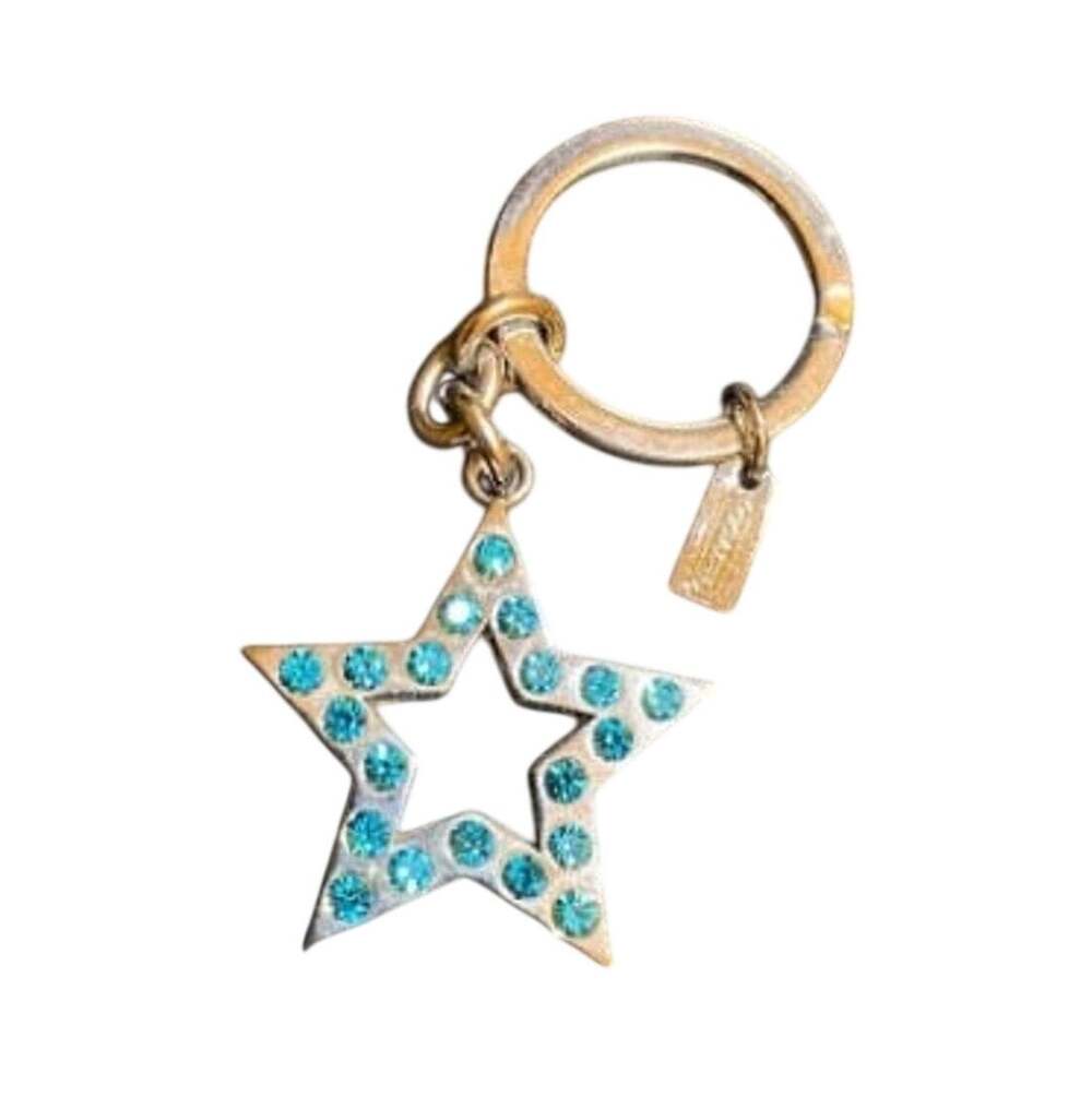 Coach Keychain/Key Ring/Charm, Star Stud Blue Jewel | New